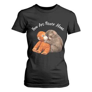 Viral Punch Monkey T Shirt For Women Cute Baby Monkey With Plush Toy Animal Lovers TS10 Black Print Your Wear