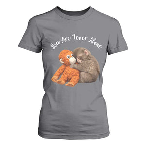 Viral Punch Monkey T Shirt For Women Cute Baby Monkey With Plush Toy Animal Lovers TS10 Charcoal Print Your Wear