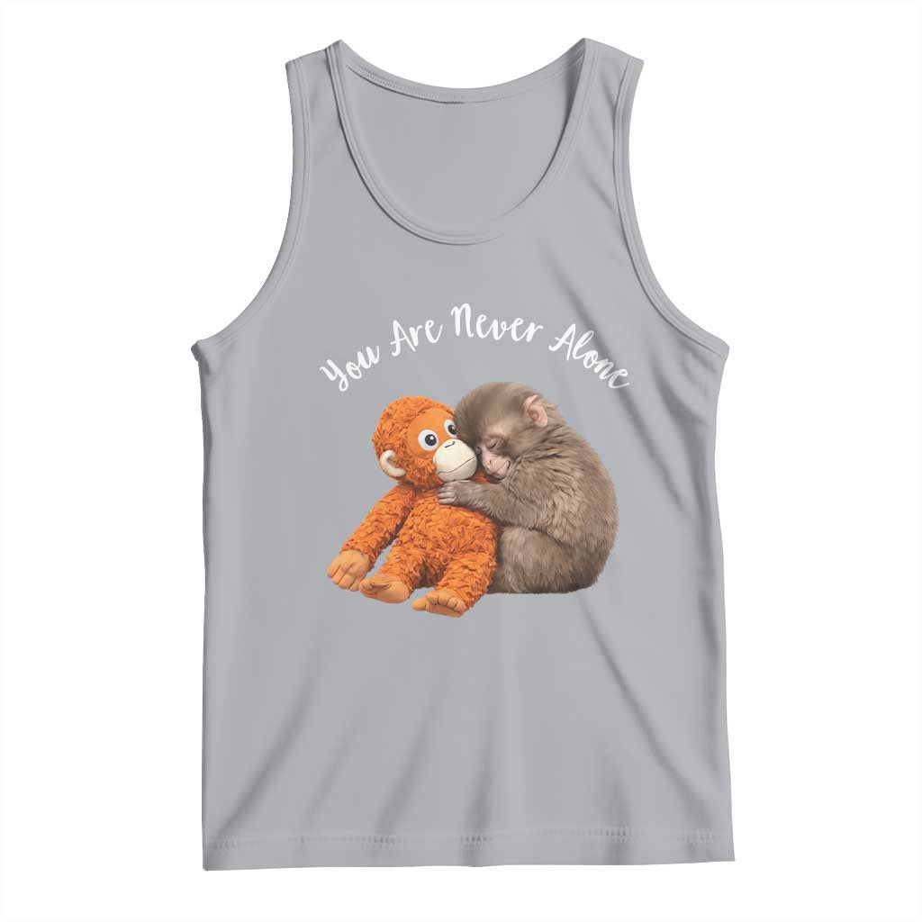 Viral Punch Monkey Tank Top Cute Baby Monkey With Plush Toy Animal Lovers TS10 Athletic Heather Print Your Wear