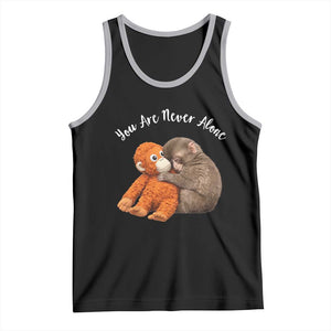 Viral Punch Monkey Tank Top Cute Baby Monkey With Plush Toy Animal Lovers TS10 Black Athletic Heather Print Your Wear