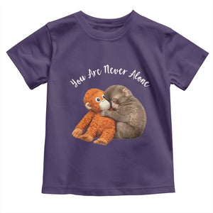 Viral Punch Monkey Toddler T Shirt Cute Baby Monkey With Plush Toy Animal Lovers TS10 Purple Print Your Wear