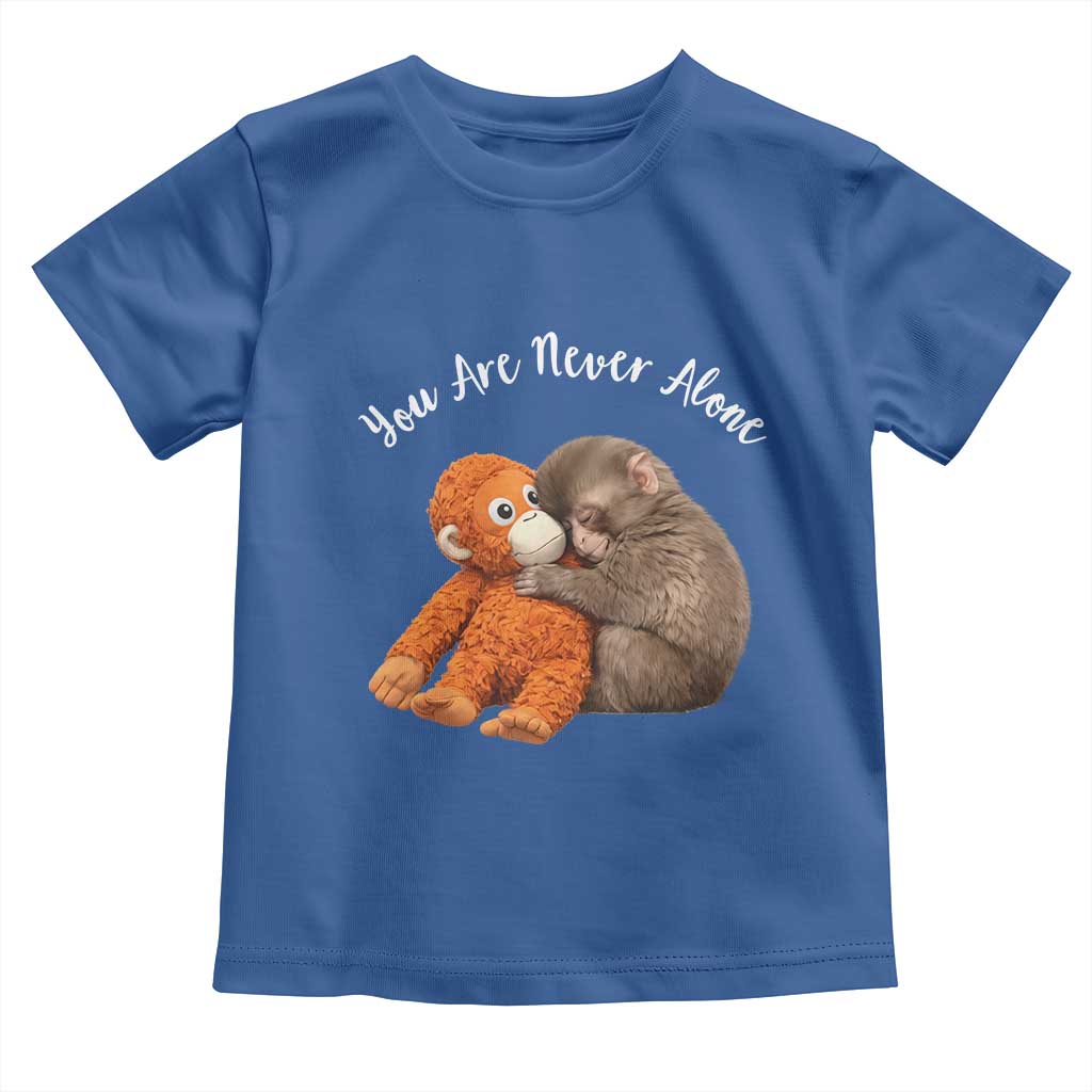 Viral Punch Monkey Toddler T Shirt Cute Baby Monkey With Plush Toy Animal Lovers TS10 Royal Blue Print Your Wear
