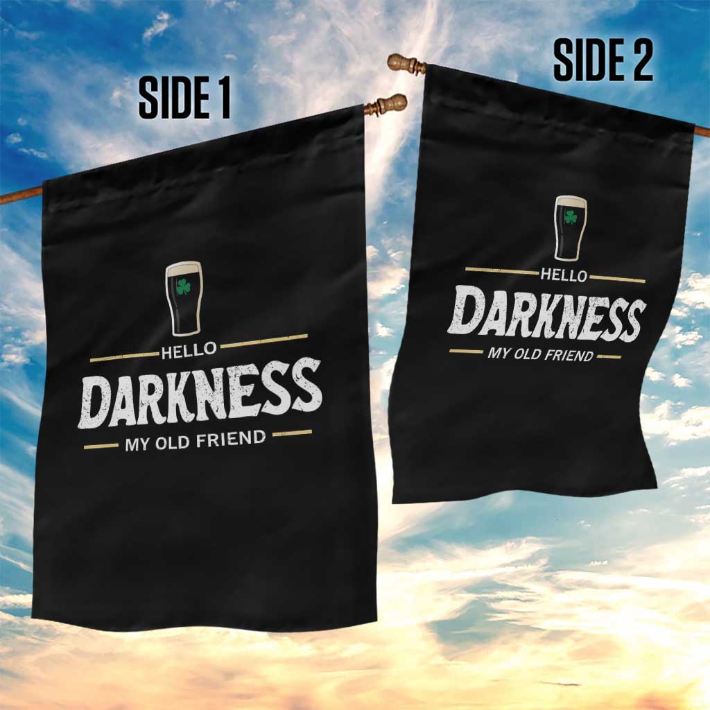 Hello Darkness My Old Friend Irish Beer Garden Flag Funny Drinking St Patricks Day Party Shamrock TS10 Print Your Wear