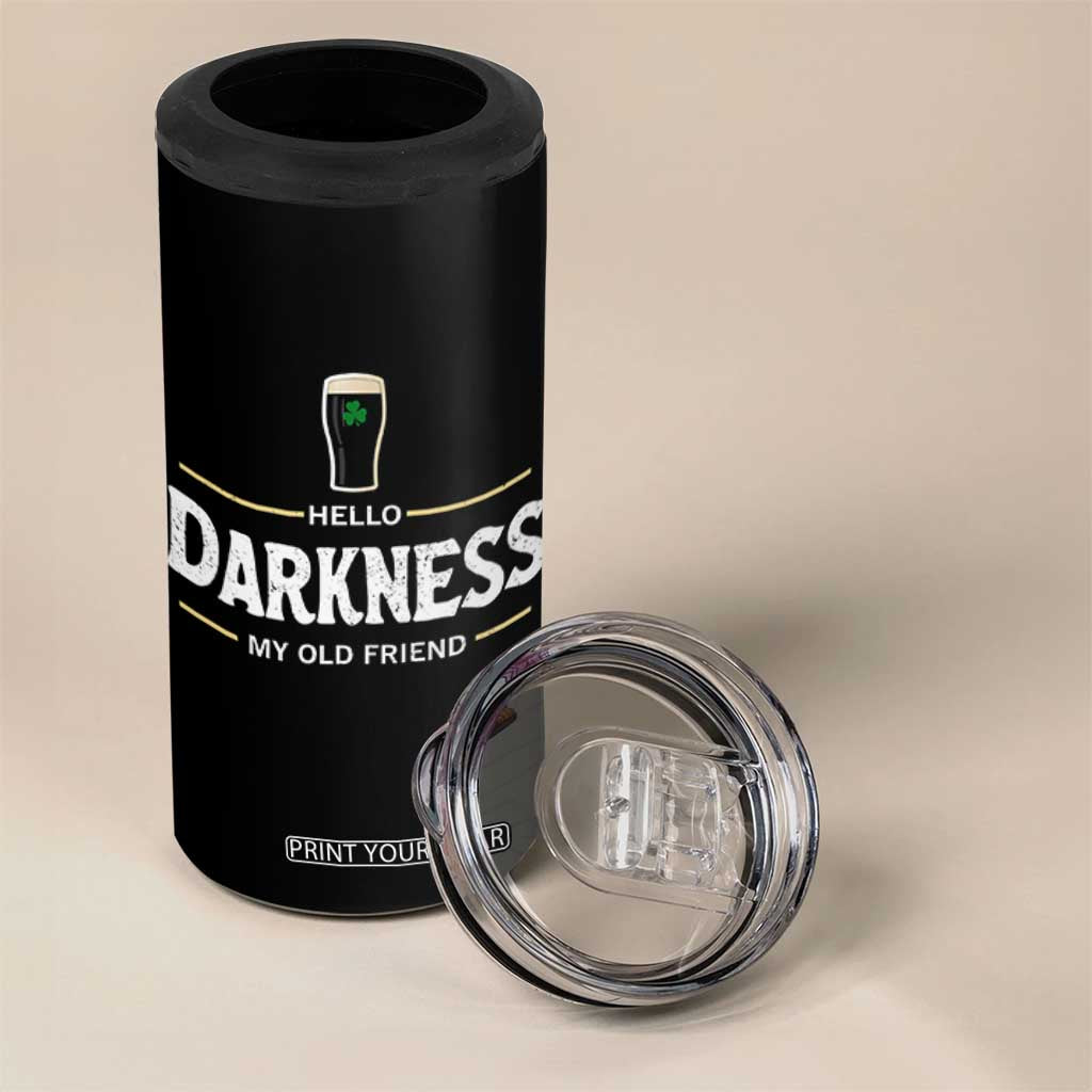 Hello Darkness My Old Friend Irish Beer 4 in 1 Can Cooler Tumbler Funny Drinking St Patricks Day Party Shamrock TS10 Print Your Wear