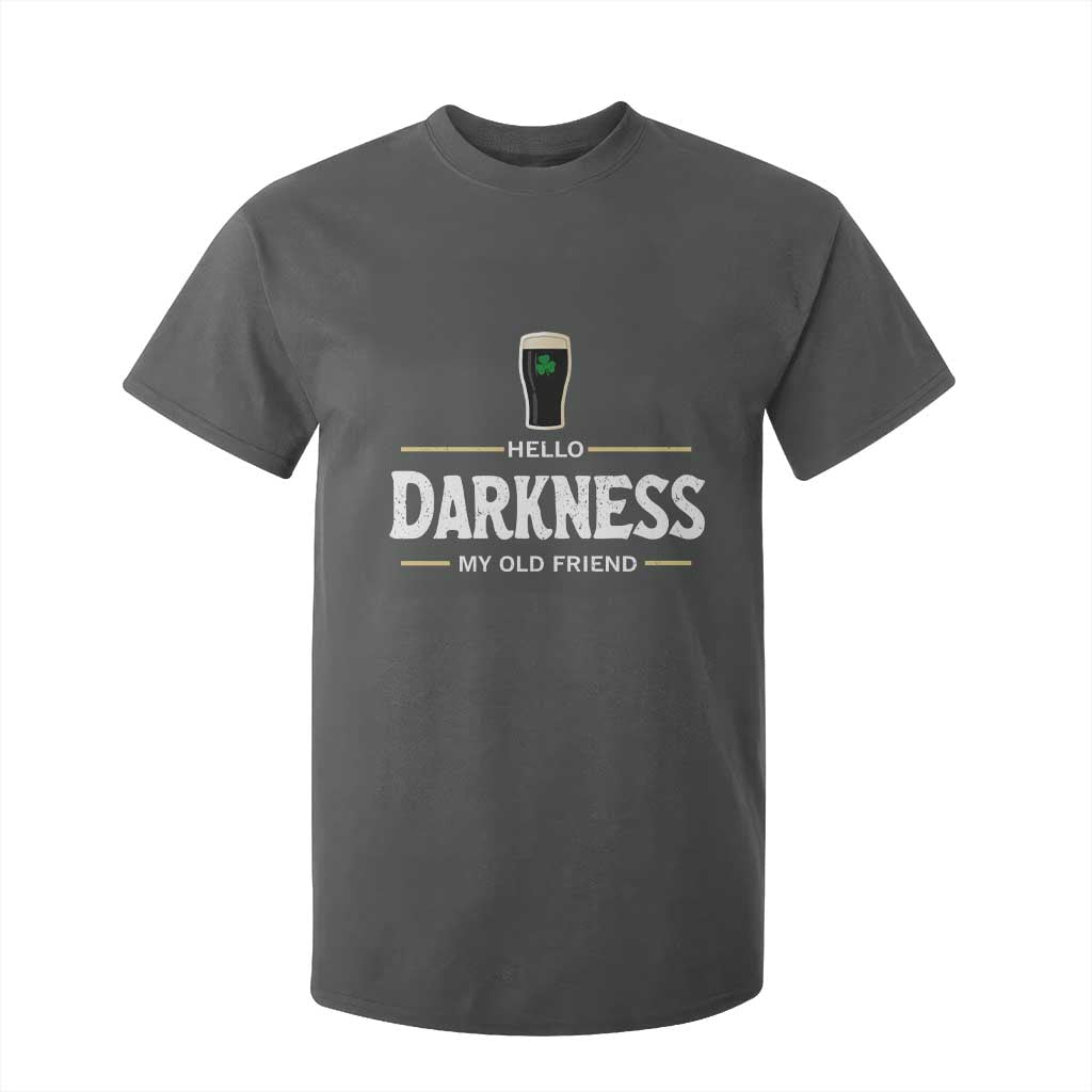 Hello Darkness My Old Friend Irish Beer T Shirt For Kid Funny Drinking St Patricks Day Party Shamrock TS10 Dark Heather Print Your Wear