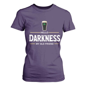 Hello Darkness My Old Friend Irish Beer T Shirt For Women Funny Drinking St Patricks Day Party Shamrock TS10 Purple Print Your Wear