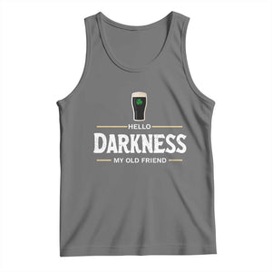 Hello Darkness My Old Friend Irish Beer Tank Top Funny Drinking St Patricks Day Party Shamrock TS10 Black Heather Print Your Wear