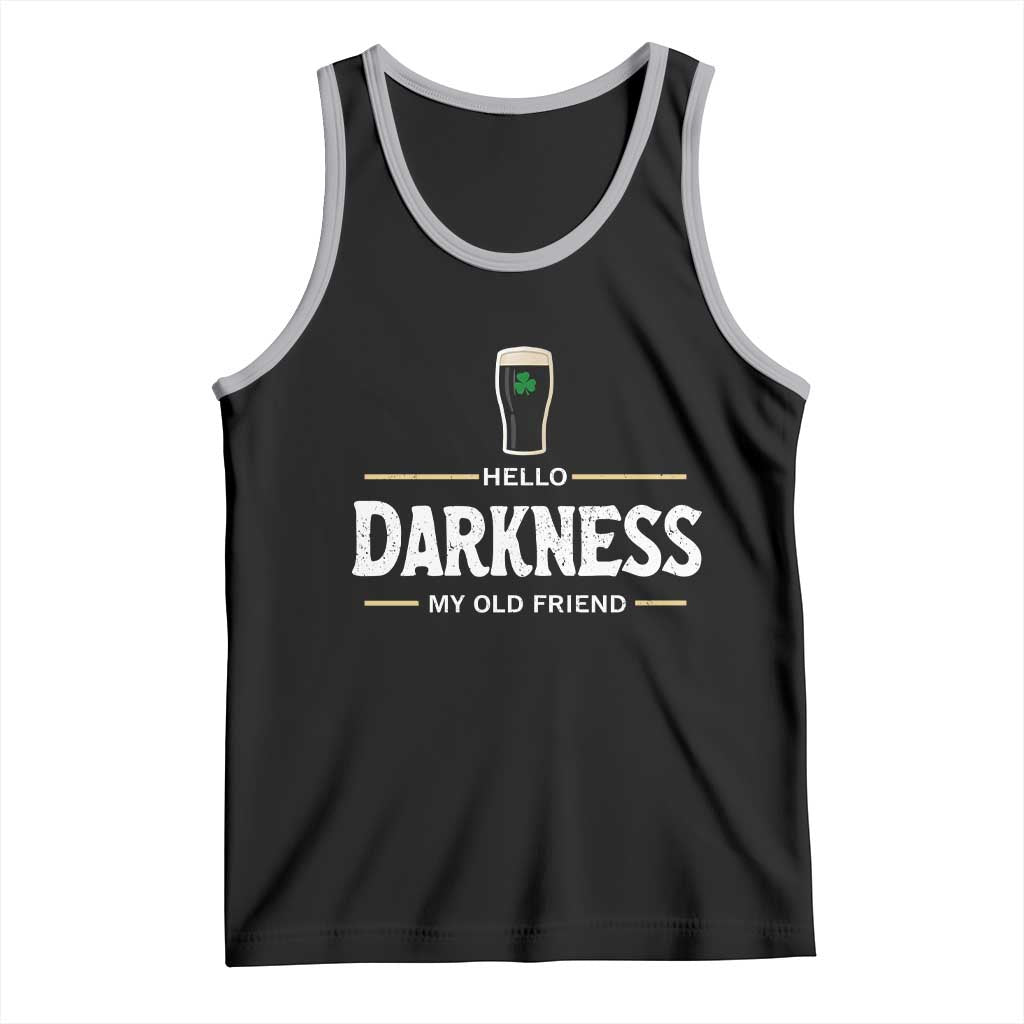 Hello Darkness My Old Friend Irish Beer Tank Top Funny Drinking St Patricks Day Party Shamrock TS10 Black Athletic Heather Print Your Wear