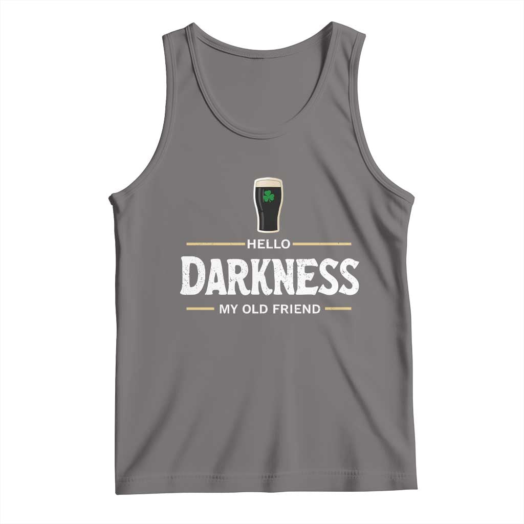 Hello Darkness My Old Friend Irish Beer Tank Top Funny Drinking St Patricks Day Party Shamrock TS10 Deep Heather Print Your Wear