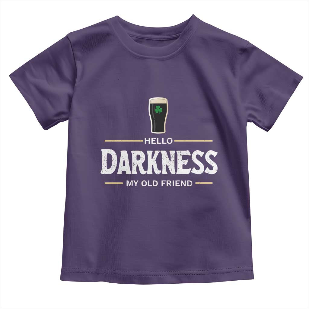Hello Darkness My Old Friend Irish Beer Toddler T Shirt Funny Drinking St Patricks Day Party Shamrock TS10 Purple Print Your Wear