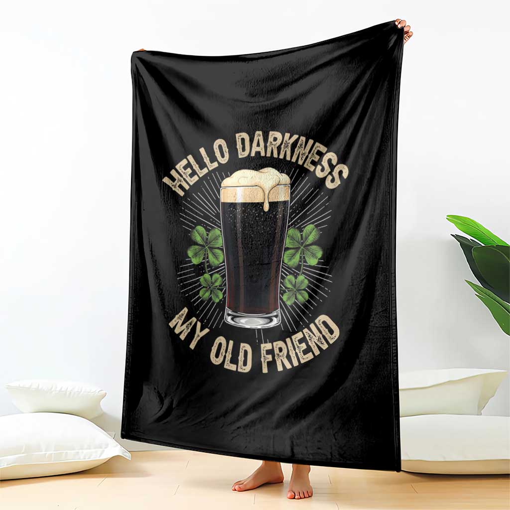 Irish Shamrock Beer Day Throw Blanket Hello Darkness My Old Friend TS10 Print Your Wear