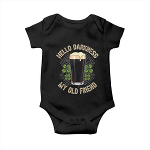 Irish Shamrock Beer Day Baby Onesie Hello Darkness My Old Friend TS10 Black Print Your Wear