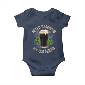 Irish Shamrock Beer Day Baby Onesie Hello Darkness My Old Friend TS10 Navy Print Your Wear