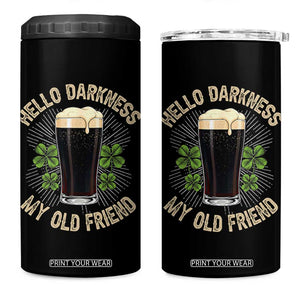 Irish Shamrock Beer Day 4 in 1 Can Cooler Tumbler Hello Darkness My Old Friend TS10 One Size: 16 oz Black Print Your Wear
