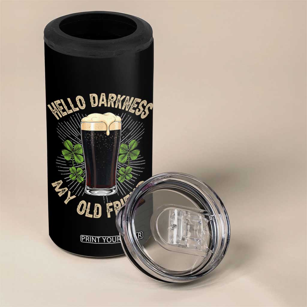 Irish Shamrock Beer Day 4 in 1 Can Cooler Tumbler Hello Darkness My Old Friend TS10 Print Your Wear