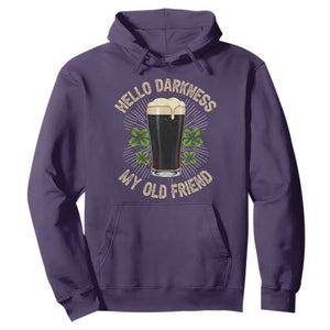 Irish Shamrock Beer Day Hoodie Hello Darkness My Old Friend TS10 Purple Print Your Wear