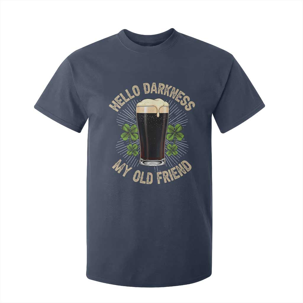 Irish Shamrock Beer Day T Shirt For Kid Hello Darkness My Old Friend TS10 Navy Print Your Wear