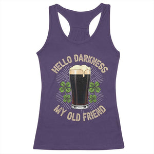 Irish Shamrock Beer Day Racerback Tank Top Hello Darkness My Old Friend TS10 Purple Print Your Wear