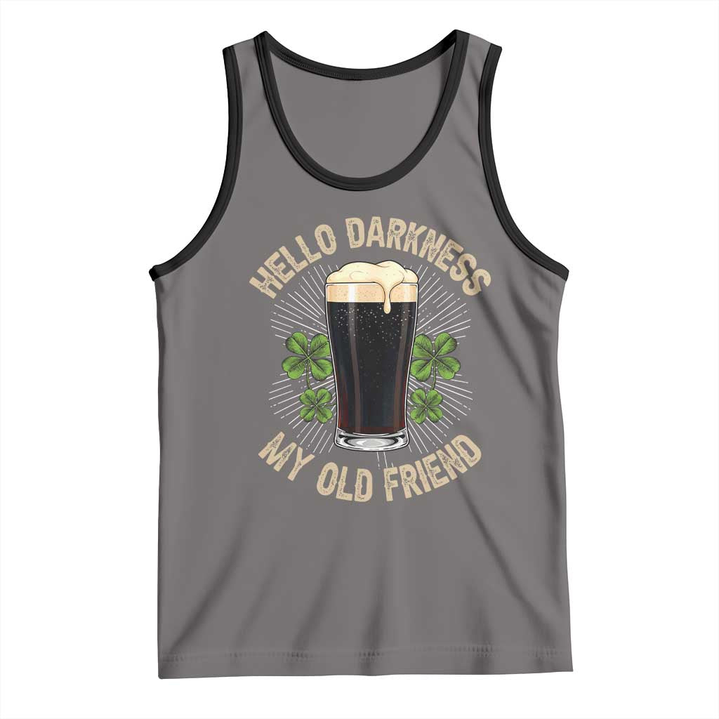 Irish Shamrock Beer Day Tank Top Hello Darkness My Old Friend TS10 Deep Heather Black Print Your Wear