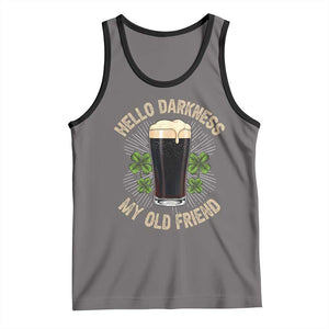Irish Shamrock Beer Day Tank Top Hello Darkness My Old Friend TS10 Deep Heather Black Print Your Wear