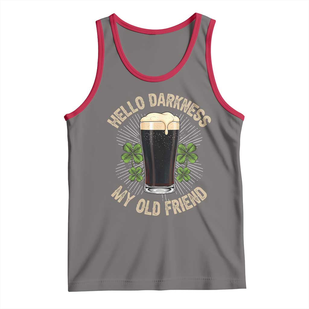 Irish Shamrock Beer Day Tank Top Hello Darkness My Old Friend TS10 Deep Heather Red Print Your Wear