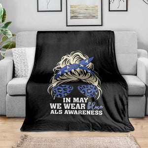 ALS Awareness We Wear Blue In May Throw Blanket TS10 Print Your Wear