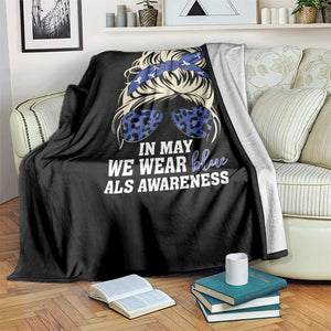 ALS Awareness We Wear Blue In May Throw Blanket TS10 Print Your Wear
