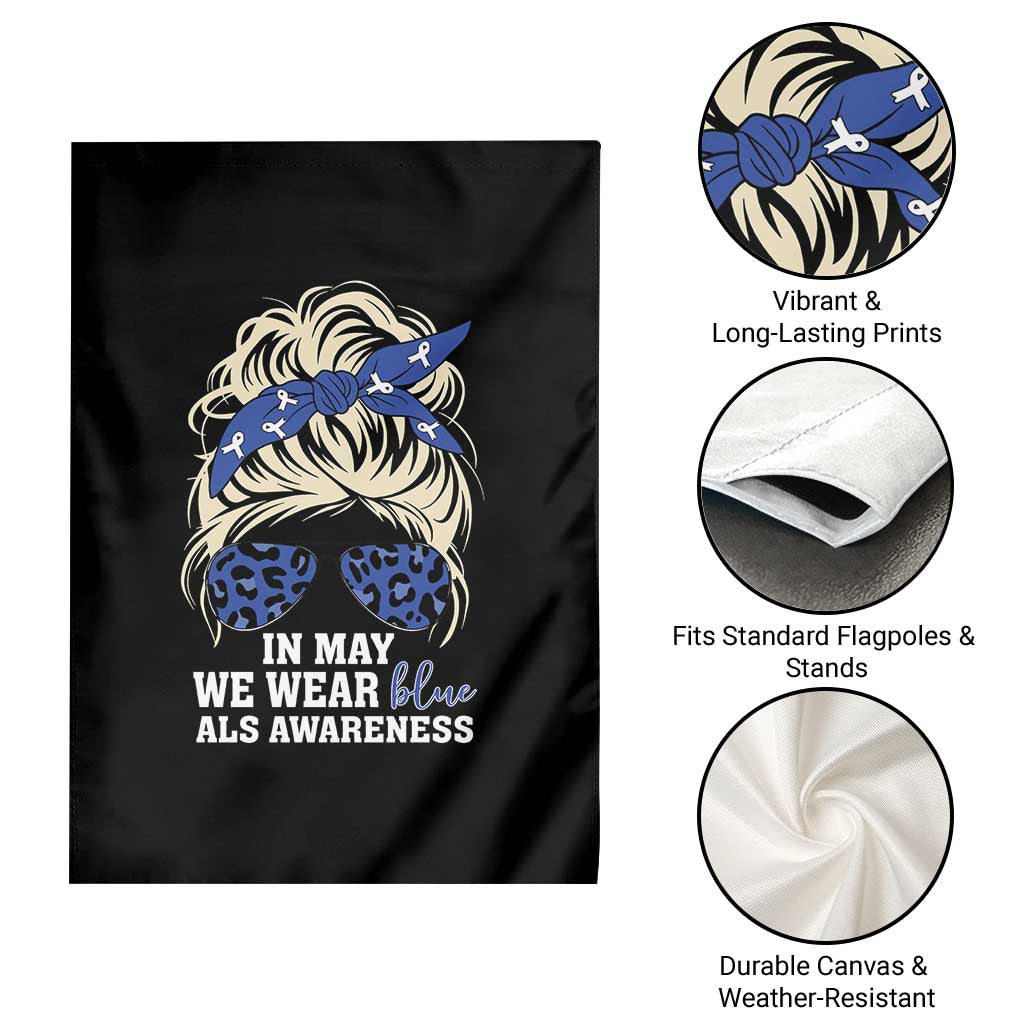 ALS Awareness We Wear Blue In May Garden Flag TS10 Print Your Wear
