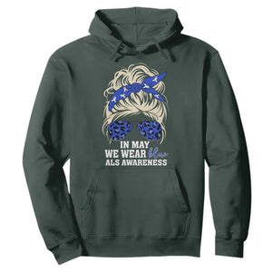 ALS Awareness We Wear Blue In May Hoodie TS10 Dark Forest Green Print Your Wear