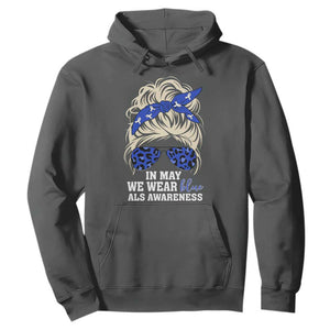 ALS Awareness We Wear Blue In May Hoodie TS10 Dark Heather Print Your Wear
