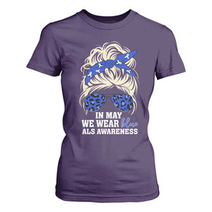 ALS Awareness We Wear Blue In May T Shirt For Women TS10 Purple Print Your Wear