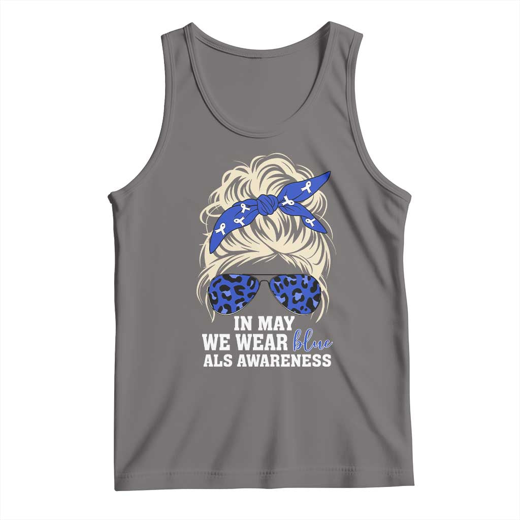 ALS Awareness We Wear Blue In May Tank Top TS10 Deep Heather Print Your Wear