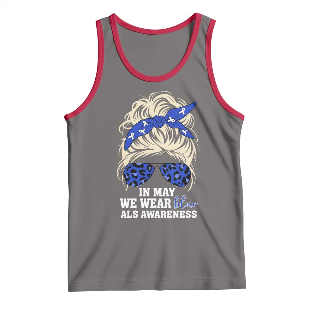 ALS Awareness We Wear Blue In May Tank Top TS10 Deep Heather Red Print Your Wear