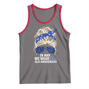 ALS Awareness We Wear Blue In May Tank Top TS10 Deep Heather Red Print Your Wear