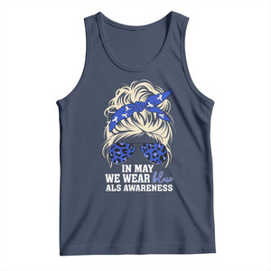 ALS Awareness We Wear Blue In May Tank Top TS10 Navy Print Your Wear