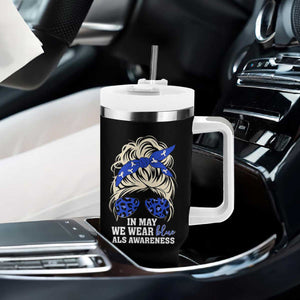ALS Awareness We Wear Blue In May Tumbler With Handle TS10 Print Your Wear
