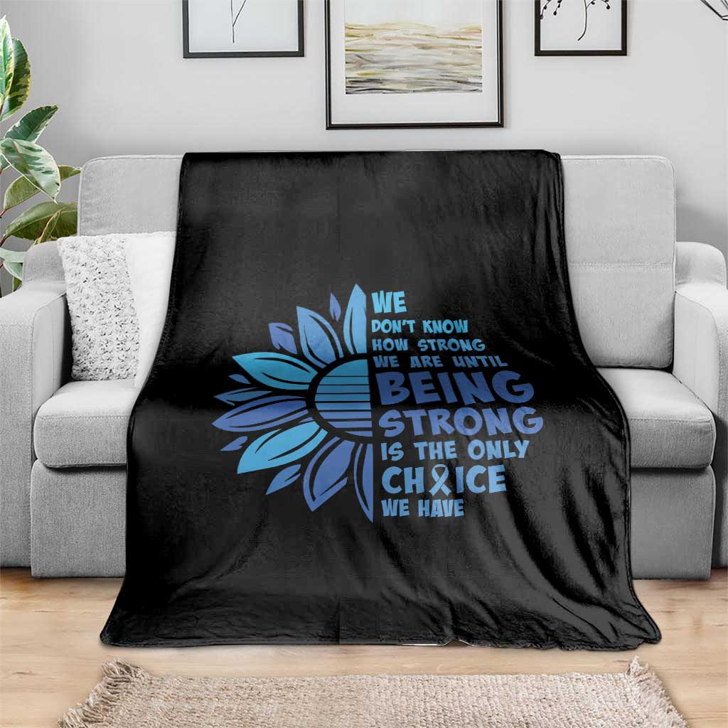 ALS Awareness Throw Blanket Blue Ribbon Stronger Survivor TS10 Print Your Wear