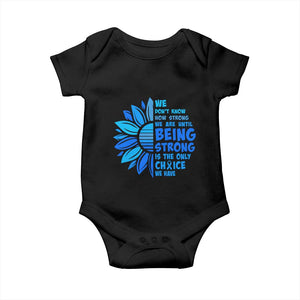ALS Awareness Baby Onesie Blue Ribbon Stronger Survivor TS10 Black Print Your Wear