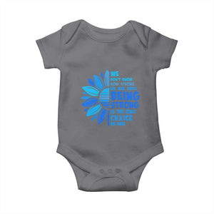 ALS Awareness Baby Onesie Blue Ribbon Stronger Survivor TS10 Charcoal Print Your Wear