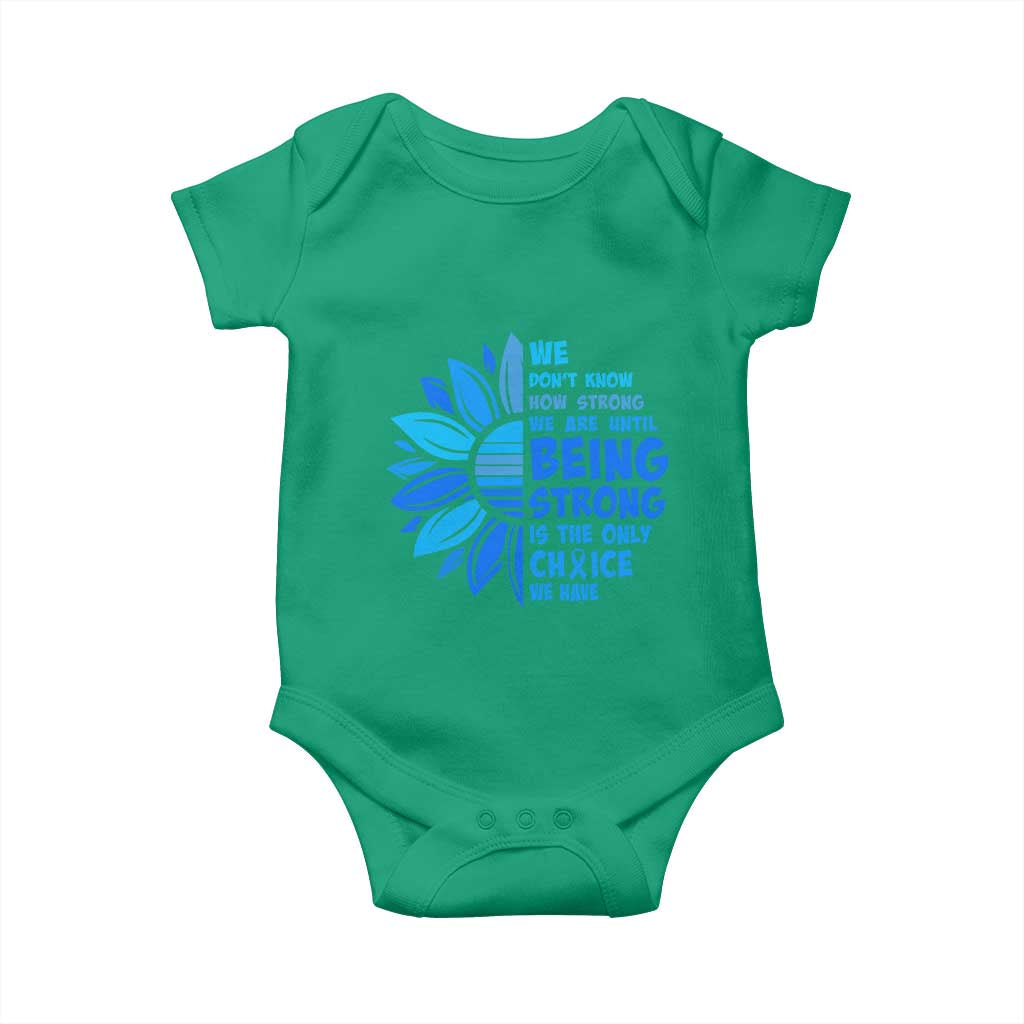 ALS Awareness Baby Onesie Blue Ribbon Stronger Survivor TS10 Irish Green Print Your Wear