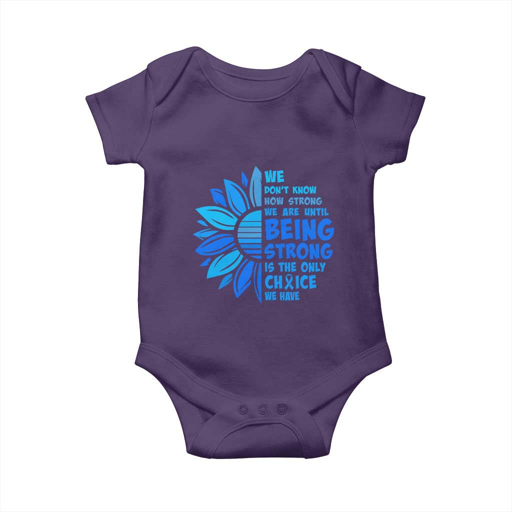 ALS Awareness Baby Onesie Blue Ribbon Stronger Survivor TS10 Purple Print Your Wear