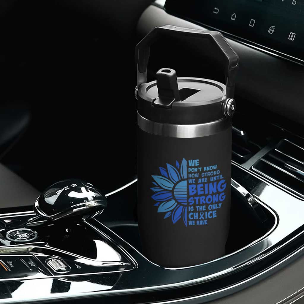 ALS Awareness Flip Straw Tumbler Blue Ribbon Stronger Survivor TS10 Print Your Wear