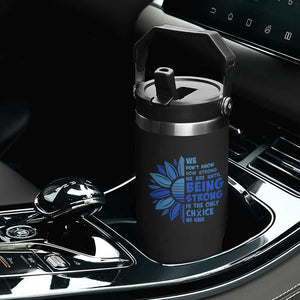 ALS Awareness Flip Straw Tumbler Blue Ribbon Stronger Survivor TS10 Print Your Wear