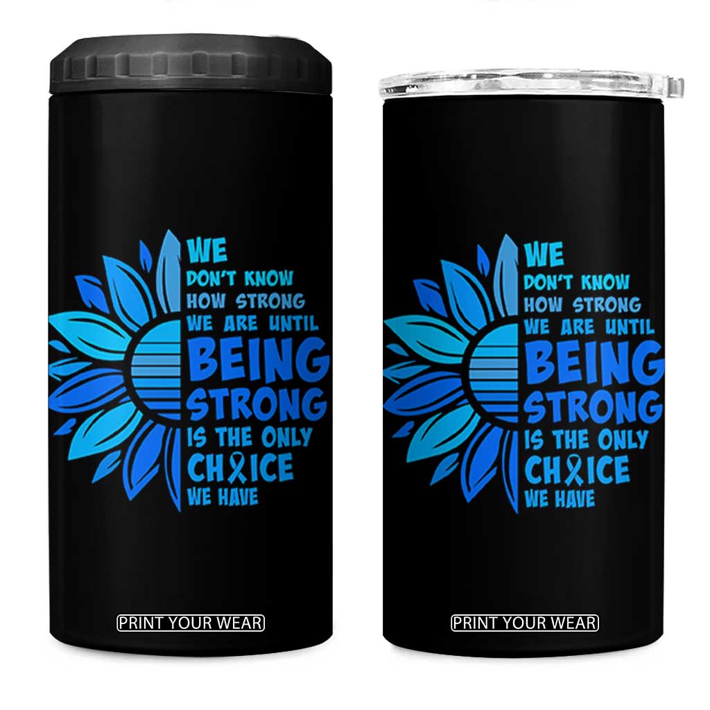 ALS Awareness 4 in 1 Can Cooler Tumbler Blue Ribbon Stronger Survivor TS10 One Size: 16 oz Black Print Your Wear