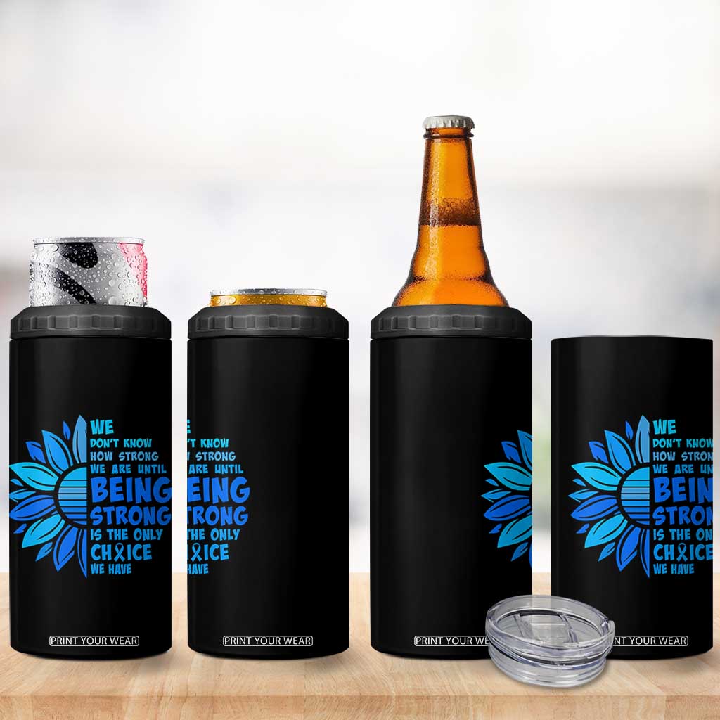 ALS Awareness 4 in 1 Can Cooler Tumbler Blue Ribbon Stronger Survivor TS10 Print Your Wear
