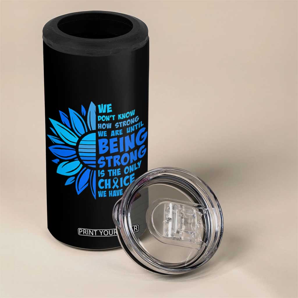 ALS Awareness 4 in 1 Can Cooler Tumbler Blue Ribbon Stronger Survivor TS10 Print Your Wear