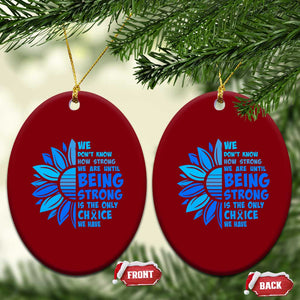 ALS Awareness Ceramic Ornament Blue Ribbon Stronger Survivor TS10 Print Your Wear
