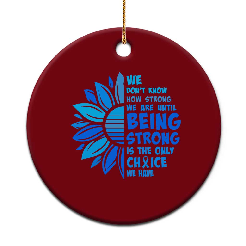 ALS Awareness Ceramic Ornament Blue Ribbon Stronger Survivor TS10 1pc Red Print Your Wear