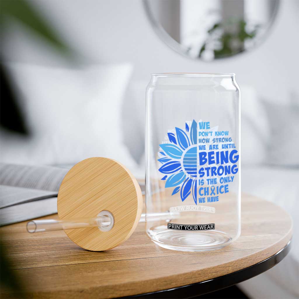 ALS Awareness Glass Can Blue Ribbon Stronger Survivor TS10 Print Your Wear
