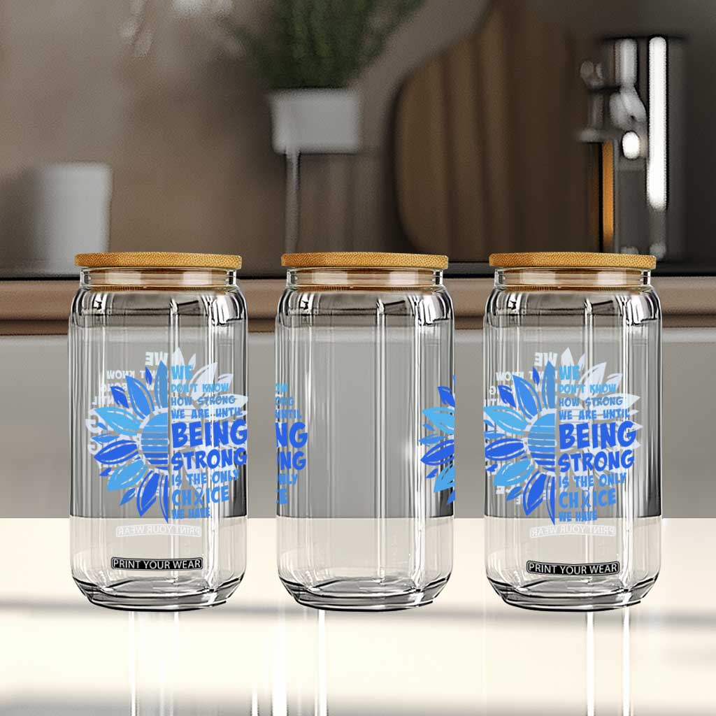 ALS Awareness Glass Can Blue Ribbon Stronger Survivor TS10 Print Your Wear